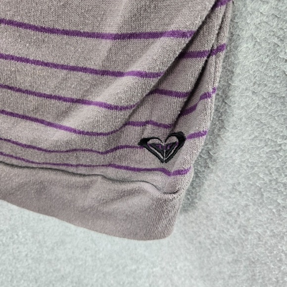 Roxy Women Top XL Gray Batwing 3/4 Sleeve Oversized Shirt Scoop Neck - Picture 4 of 9